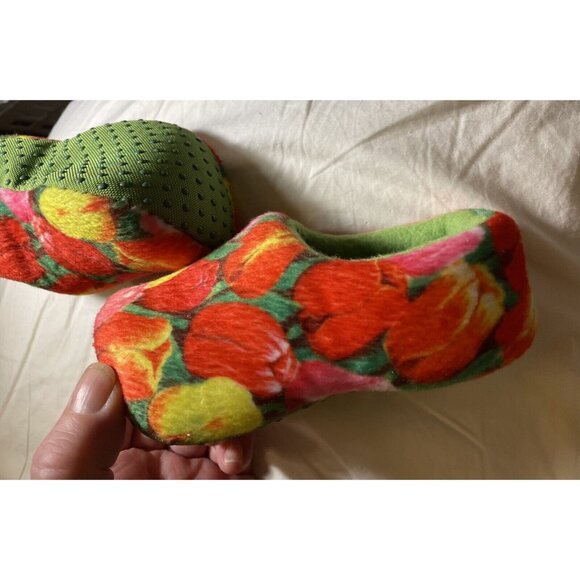 Wooden Shoe Tulips - Clog Slipper US SZ 4-5 EU 16-19 Comfort Felt Slip Resistant - Picture 5 of 9